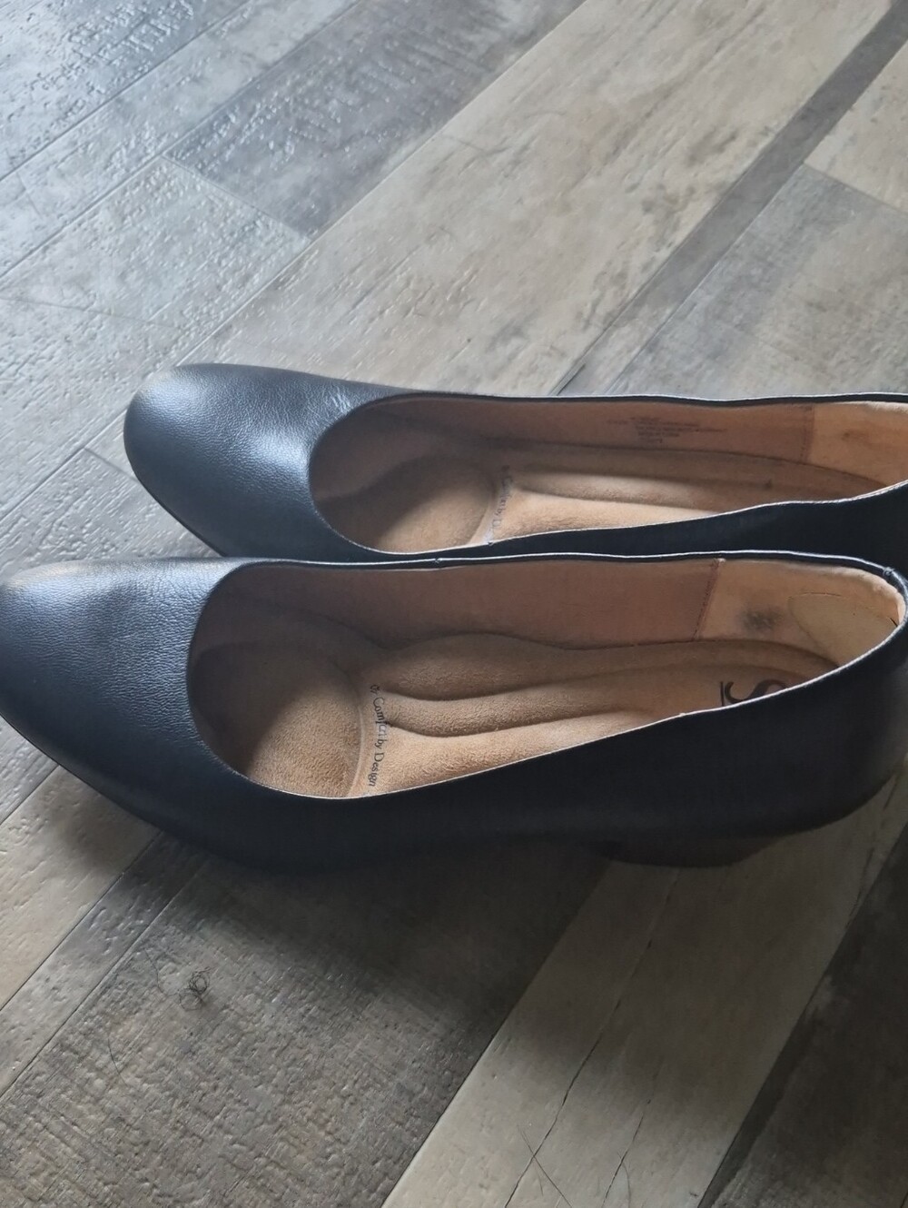 Söfft Black Textured Leather Comfort Dress Pumps Heels Size 9